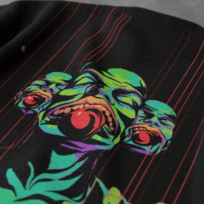 LUCID SHIFT reversible T-shirt — both sides flat lay