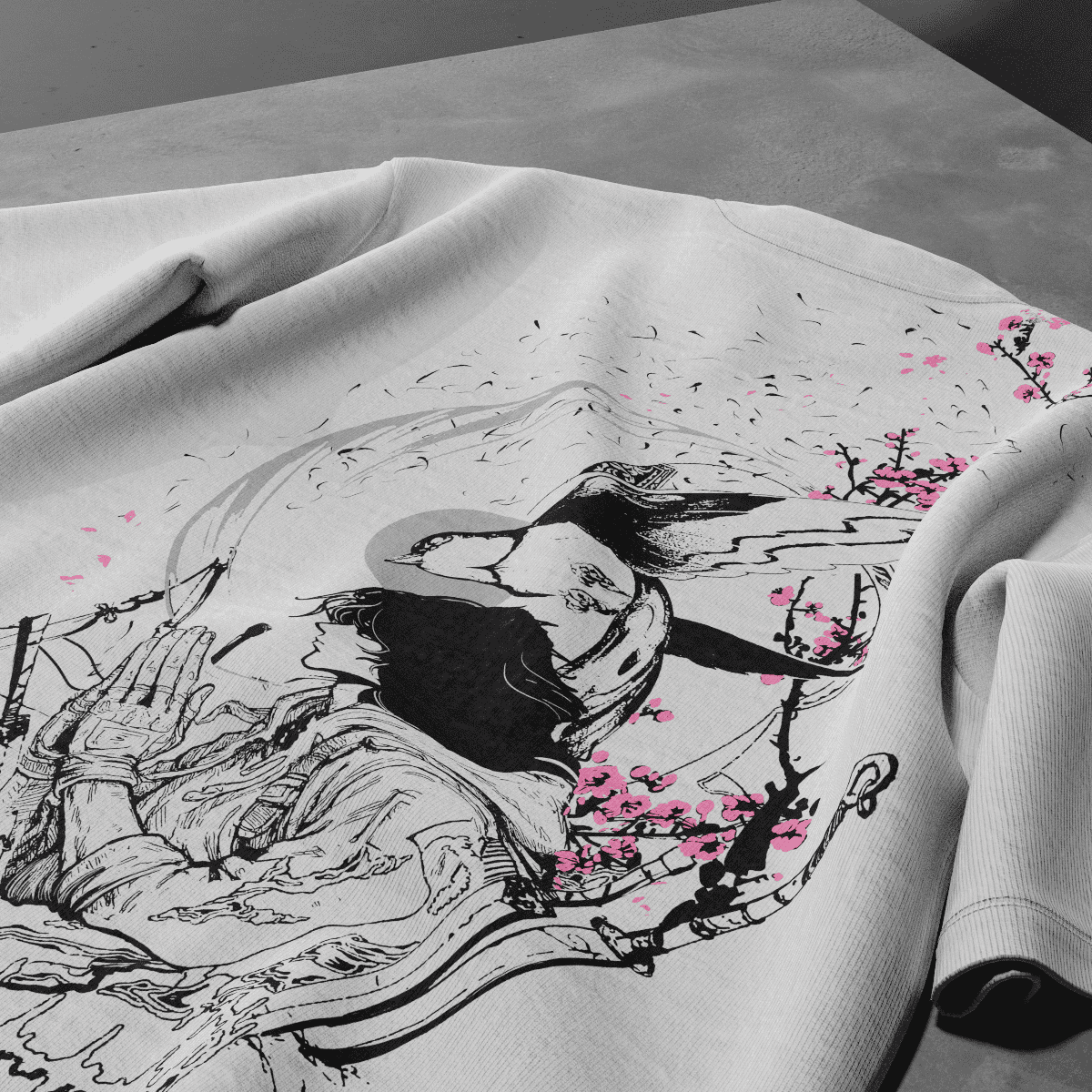 DIVINE DUALITY reversible T-shirt — artwork detail, Yin side