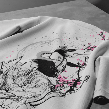 DIVINE DUALITY reversible T-shirt — artwork detail, Yin side