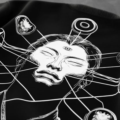 LUCID SHIFT reversible T-shirt — artwork detail