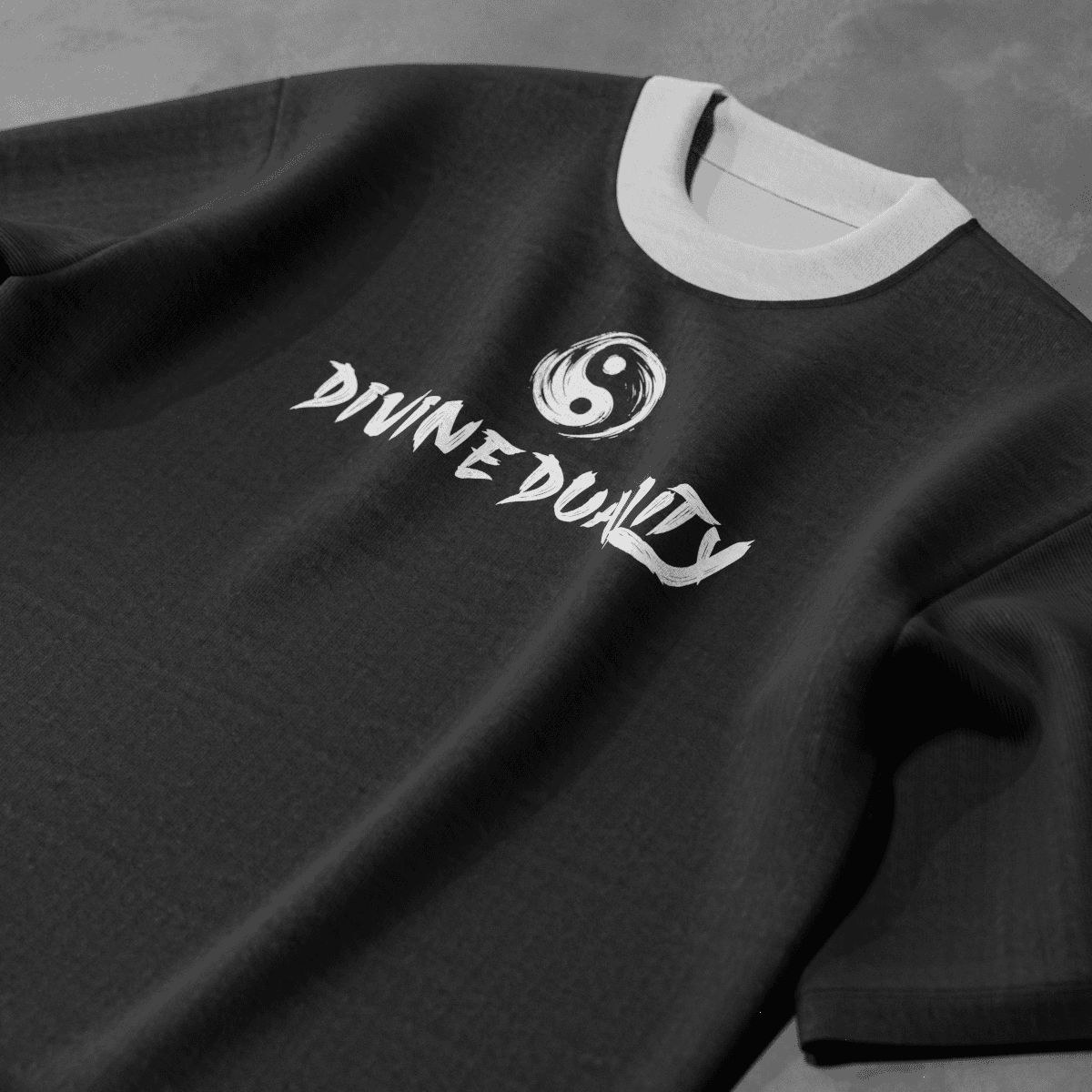 DIVINE DUALITY reversible T-shirt — worn on model
