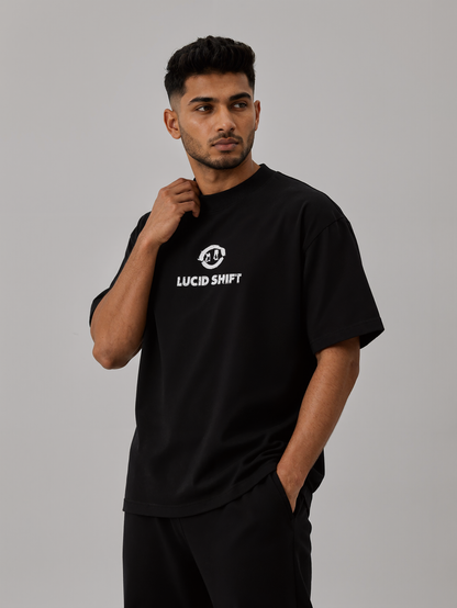 LUCID SHIFT reversible T-shirt — worn on model